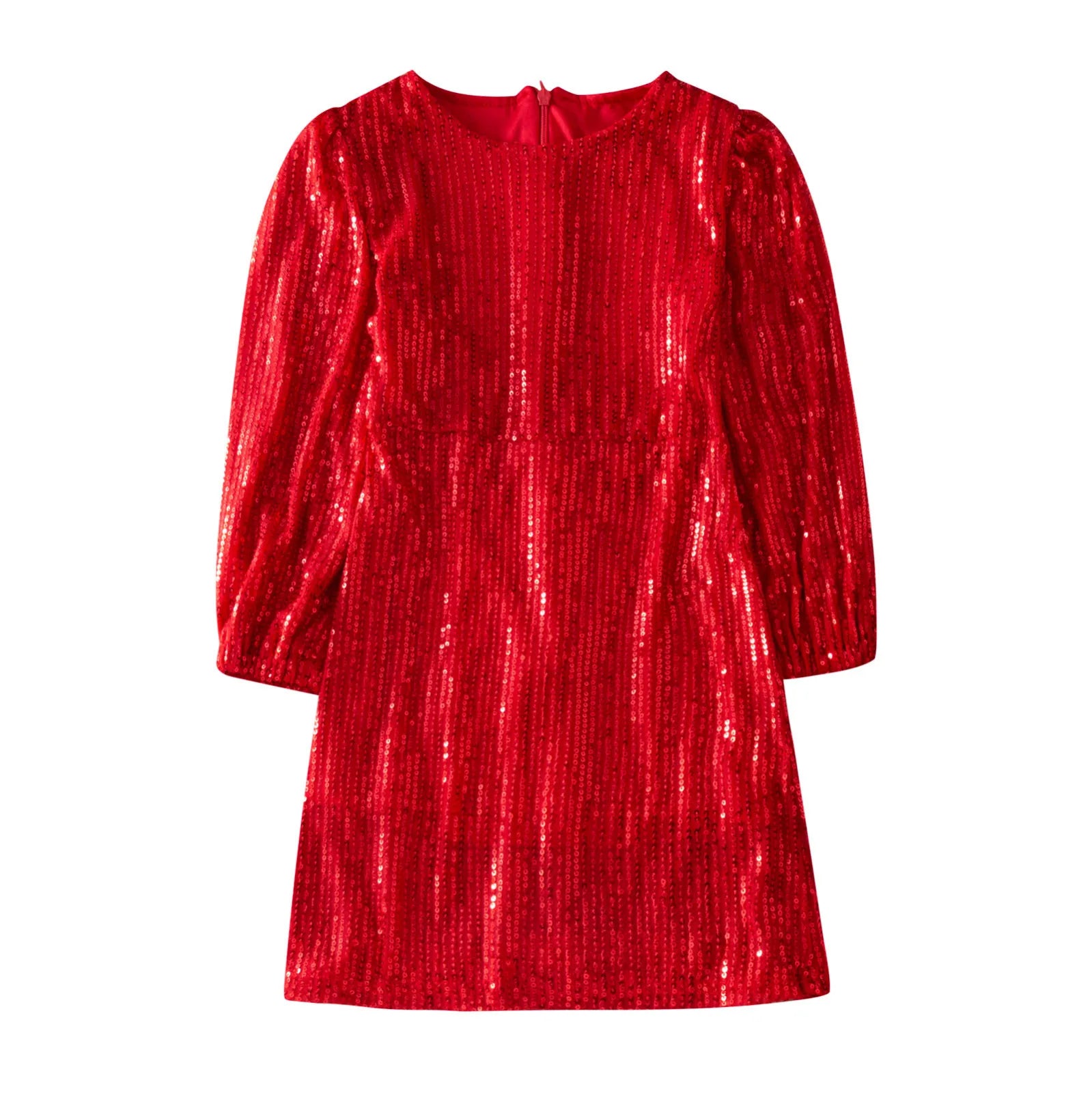 Women Baby Girls Sequins Slim Dress Fashion O-neck Long Sleeve Parent-child Outfit Mother Daughter Party Dress ibu anak bokep